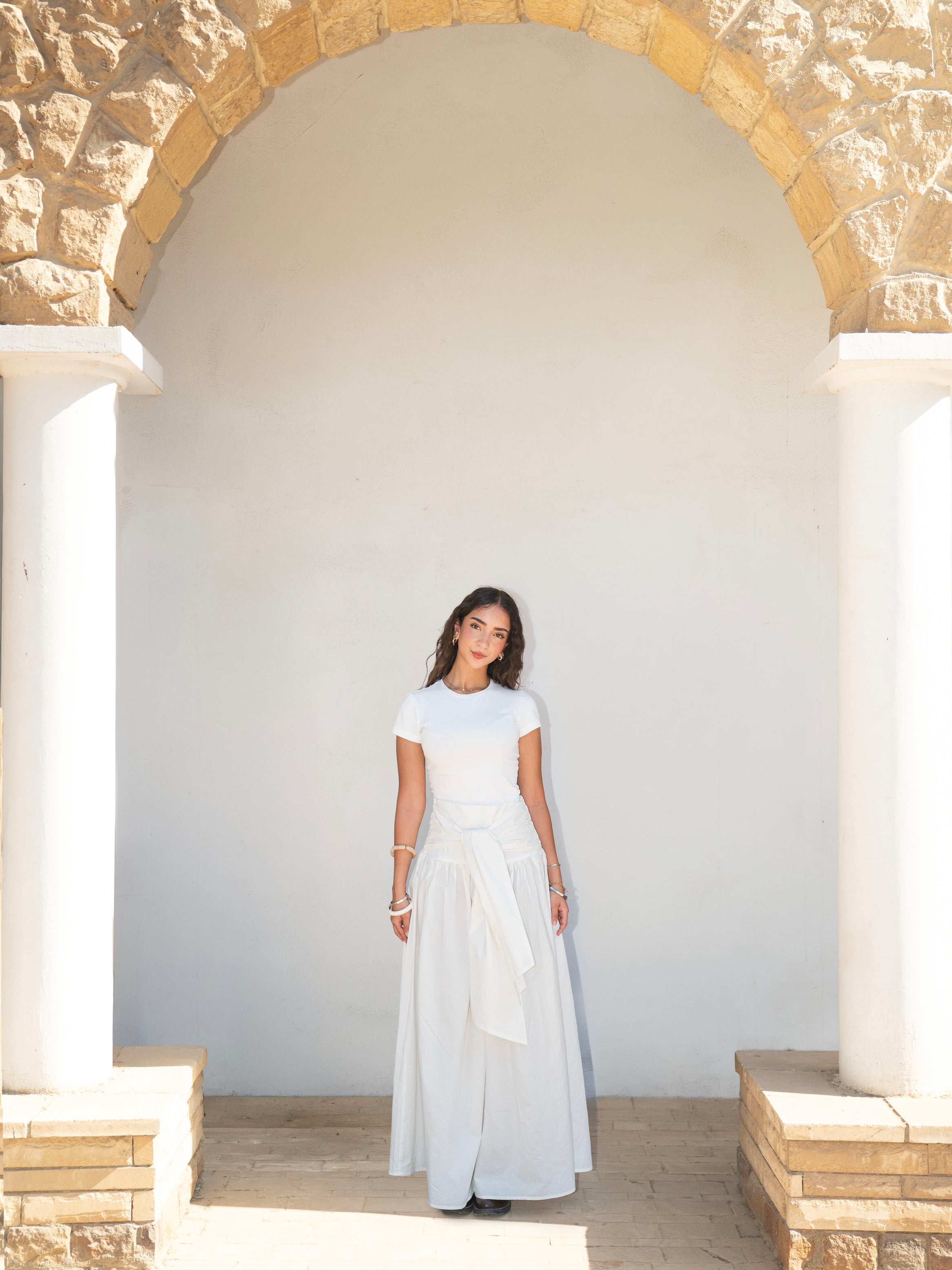 Serena Wrap Maxi Skirt Off White