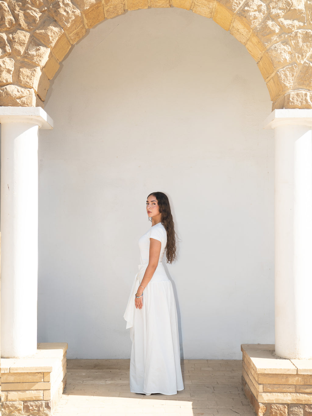 Serena Wrap Maxi Skirt Off White