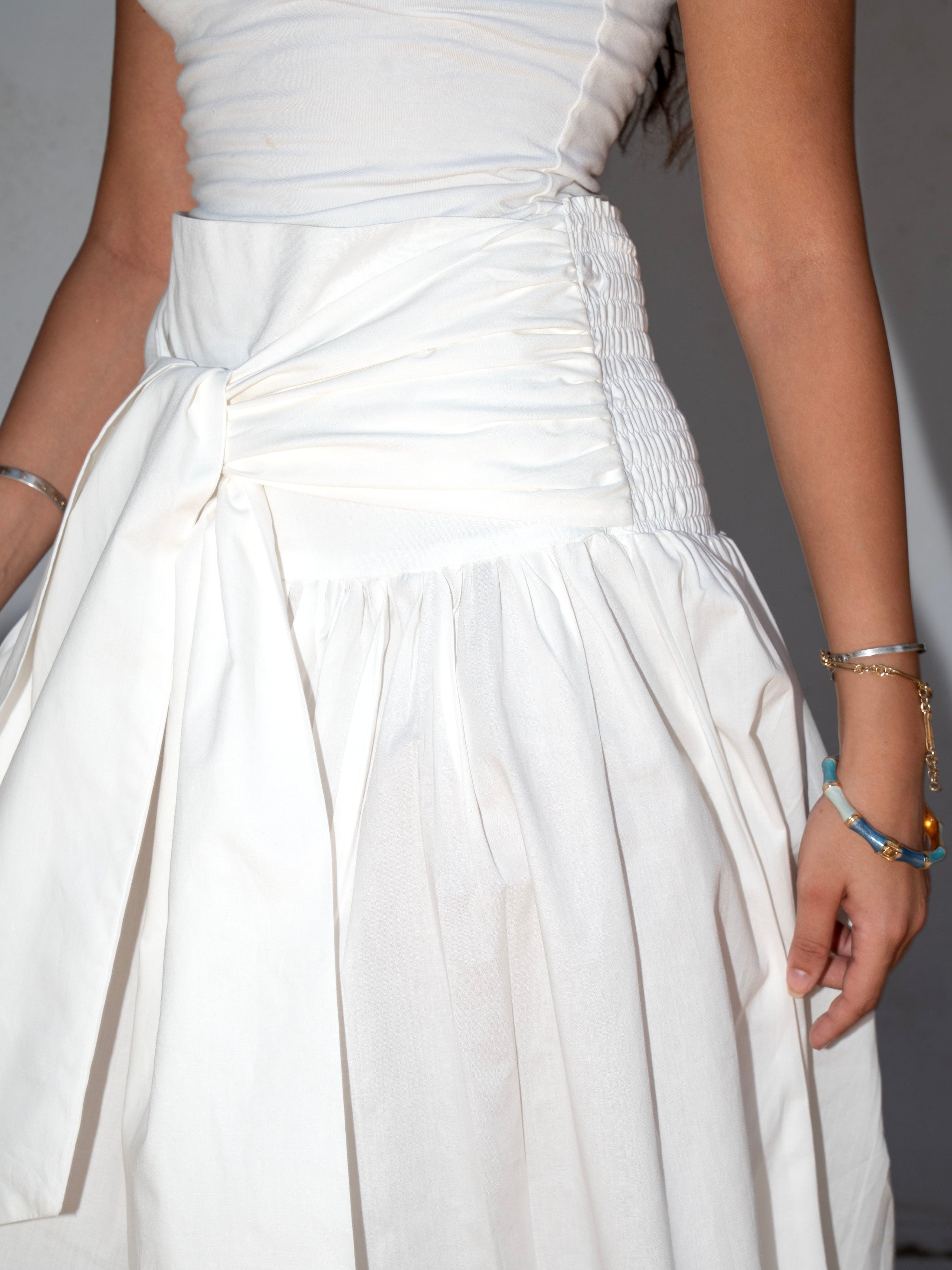 Serena Wrap Maxi Skirt Off White