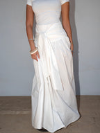 Serena Wrap Maxi Skirt Off White
