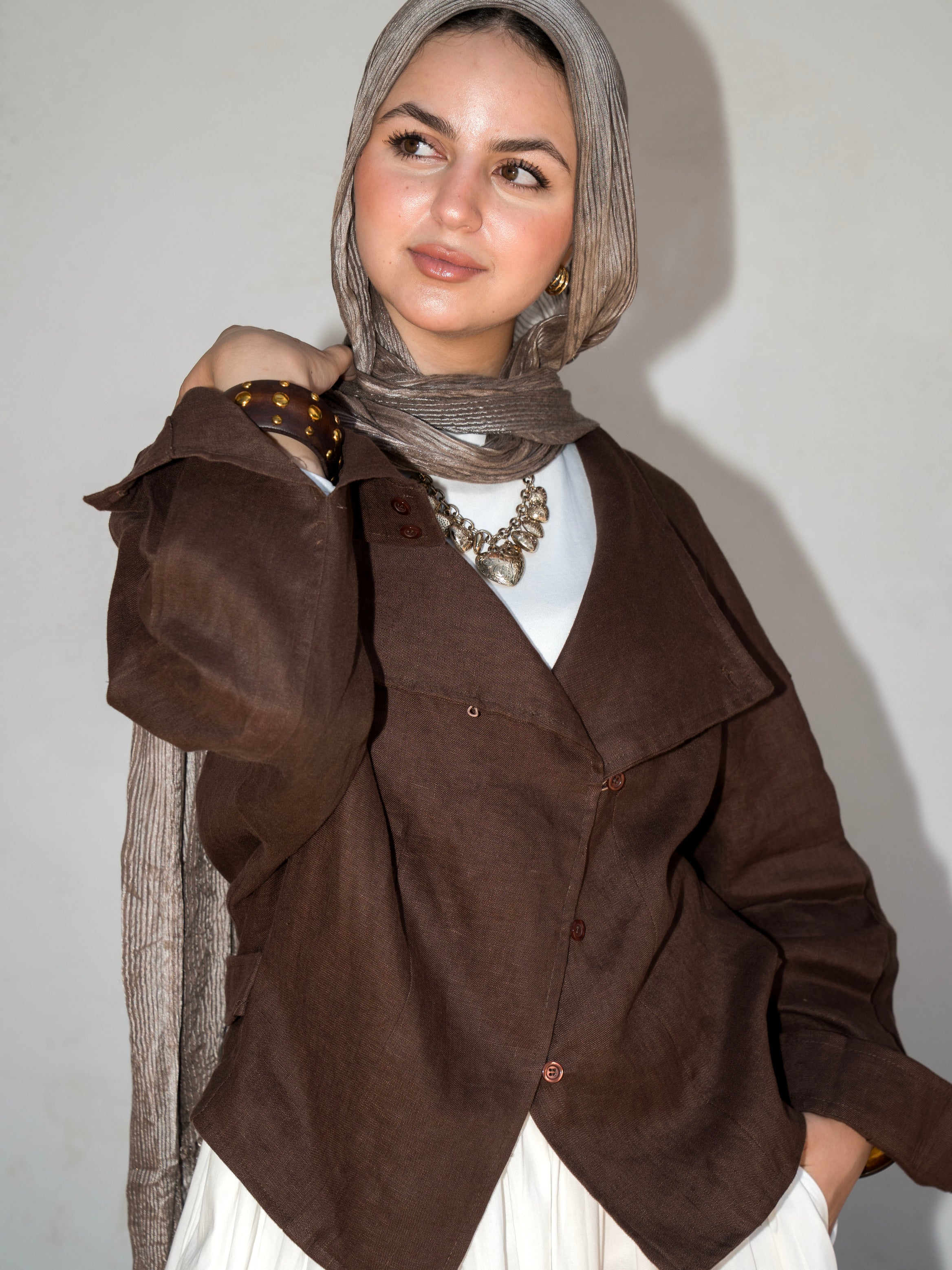 Élan Linen Shirt in Brown