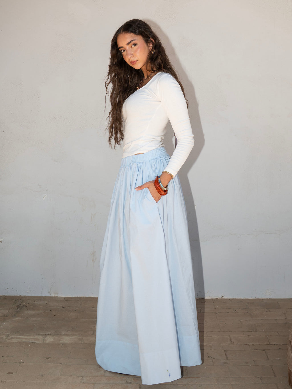 Grace maxi skirt in Blue