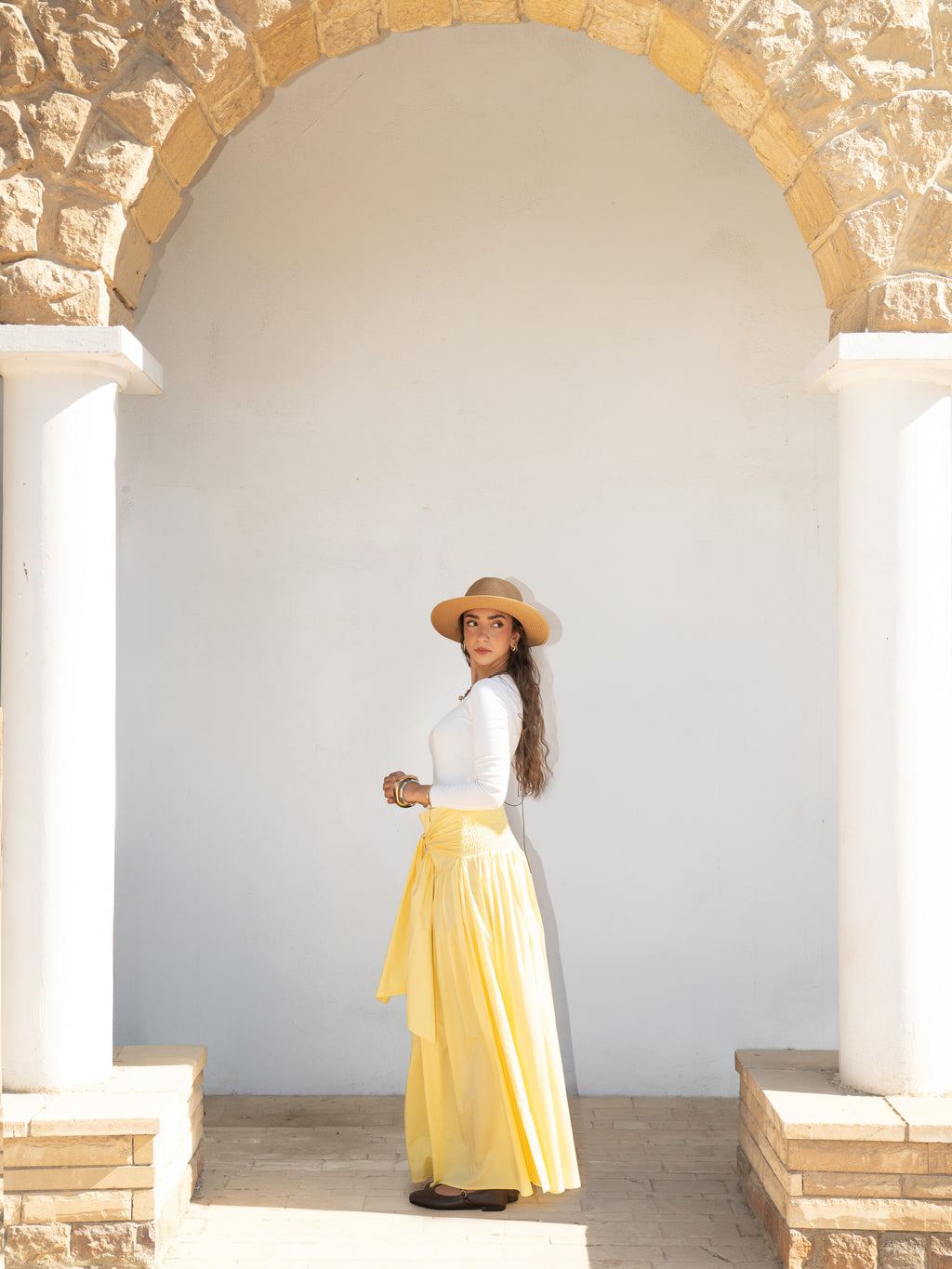 Serena Wrap Maxi Skirt Butter Yellow