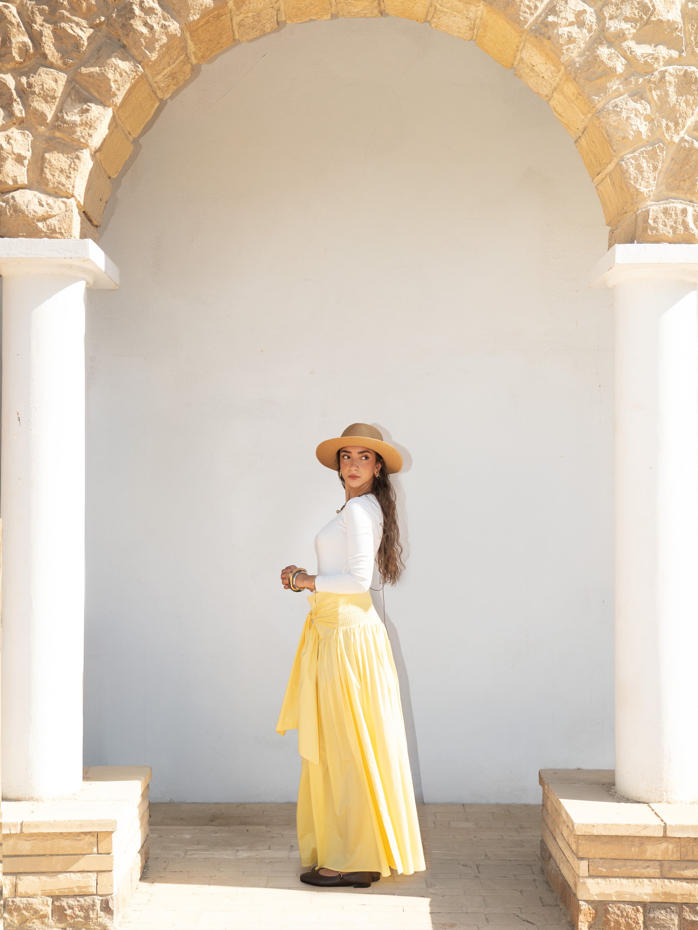 Serena Wrap Maxi Skirt Butter Yellow