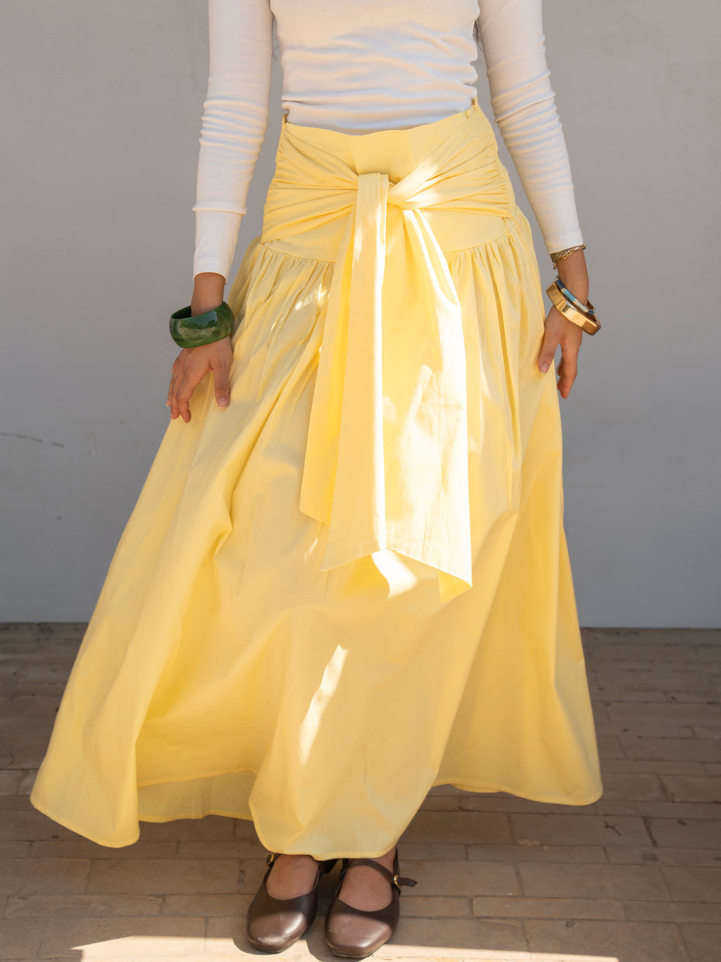 Serena Wrap Maxi Skirt Butter Yellow