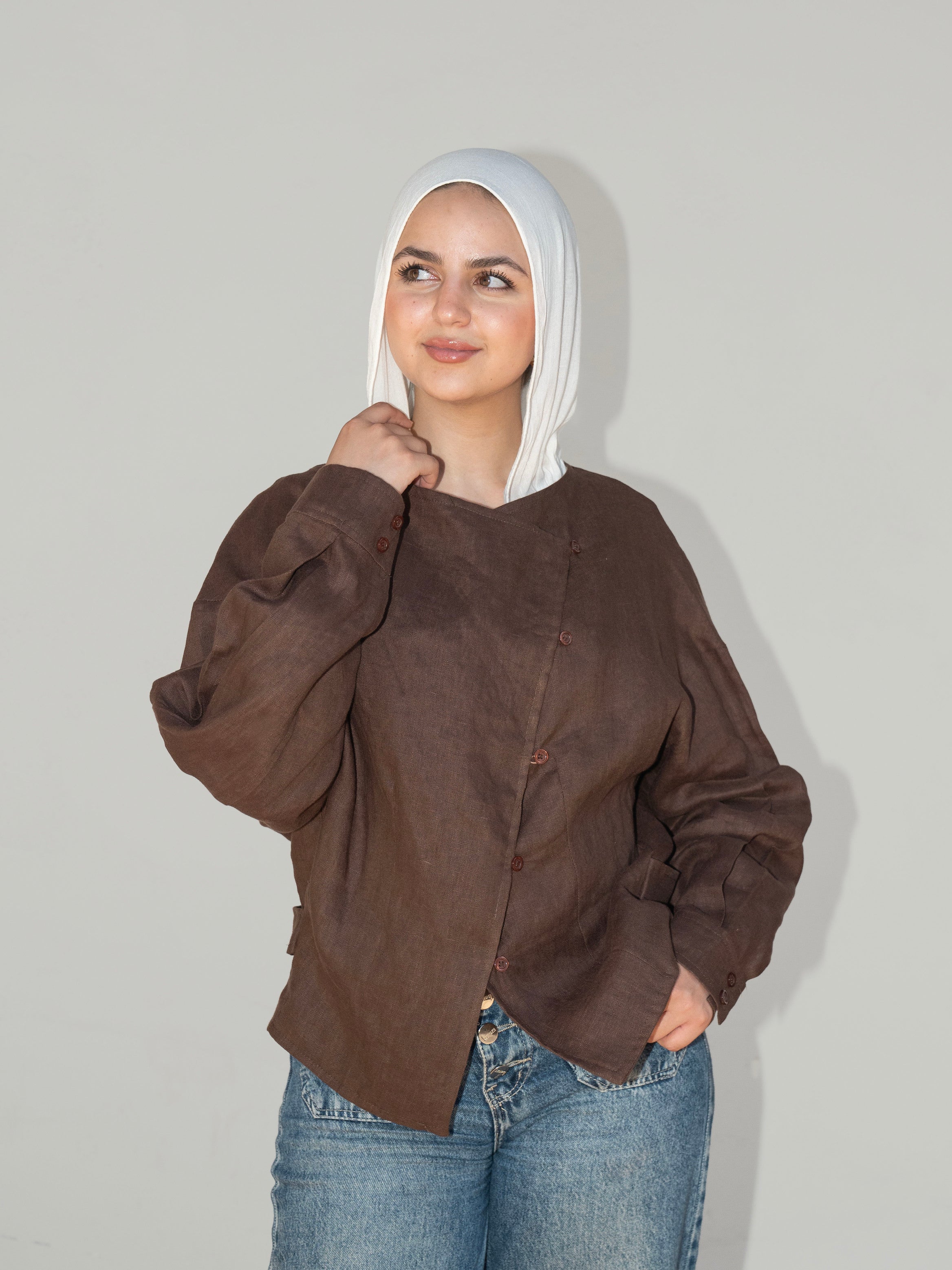 Élan Linen Shirt in Brown