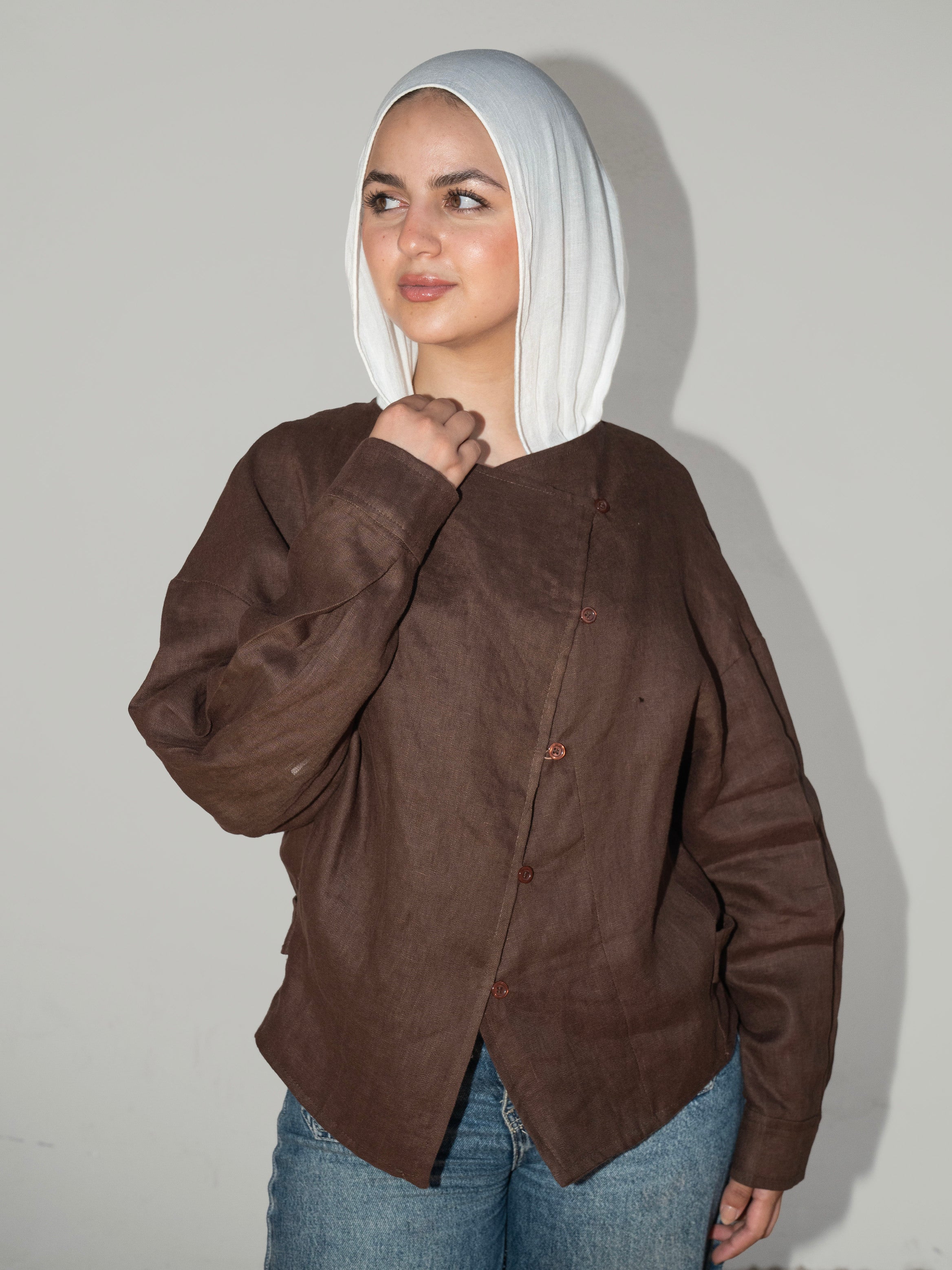 Élan Linen Shirt in Brown