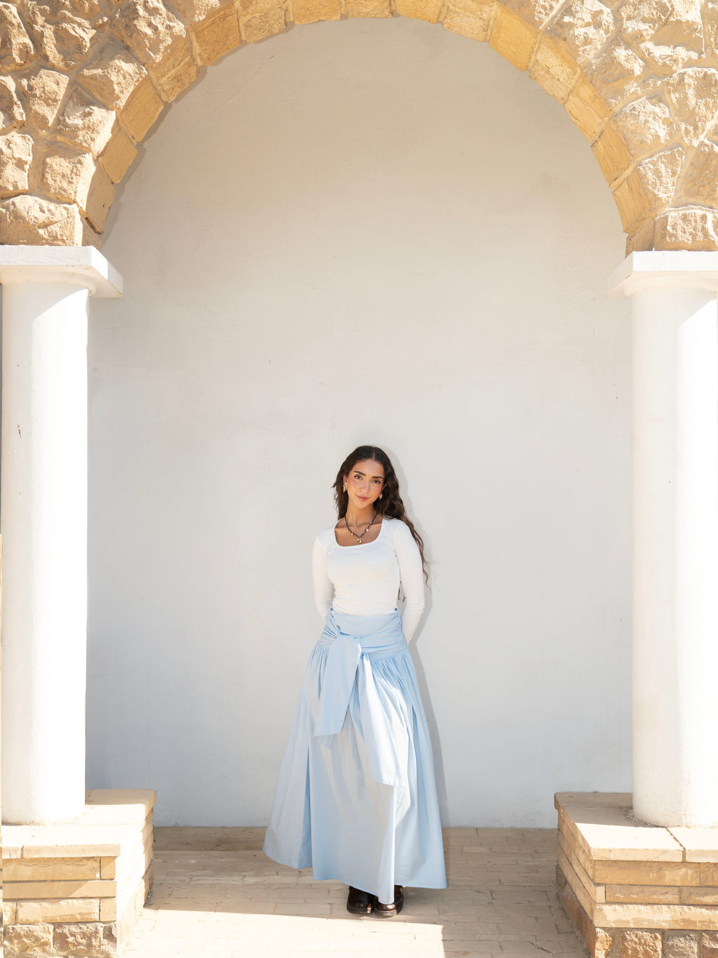 Serena Wrap Maxi Skirt baby Blue