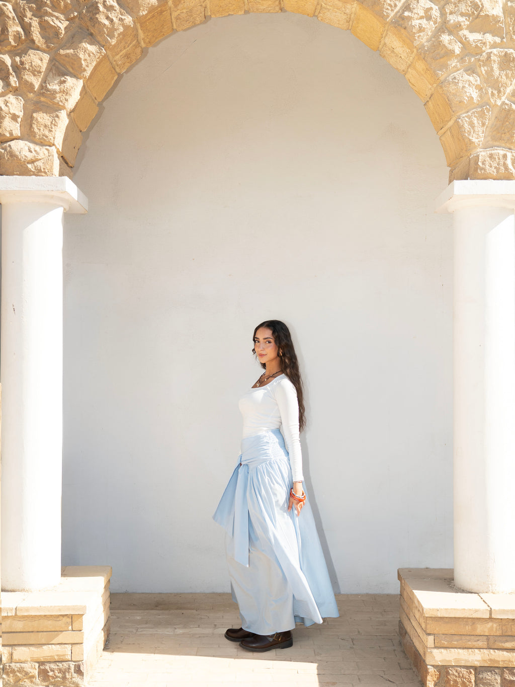 Serena Wrap Maxi Skirt baby Blue