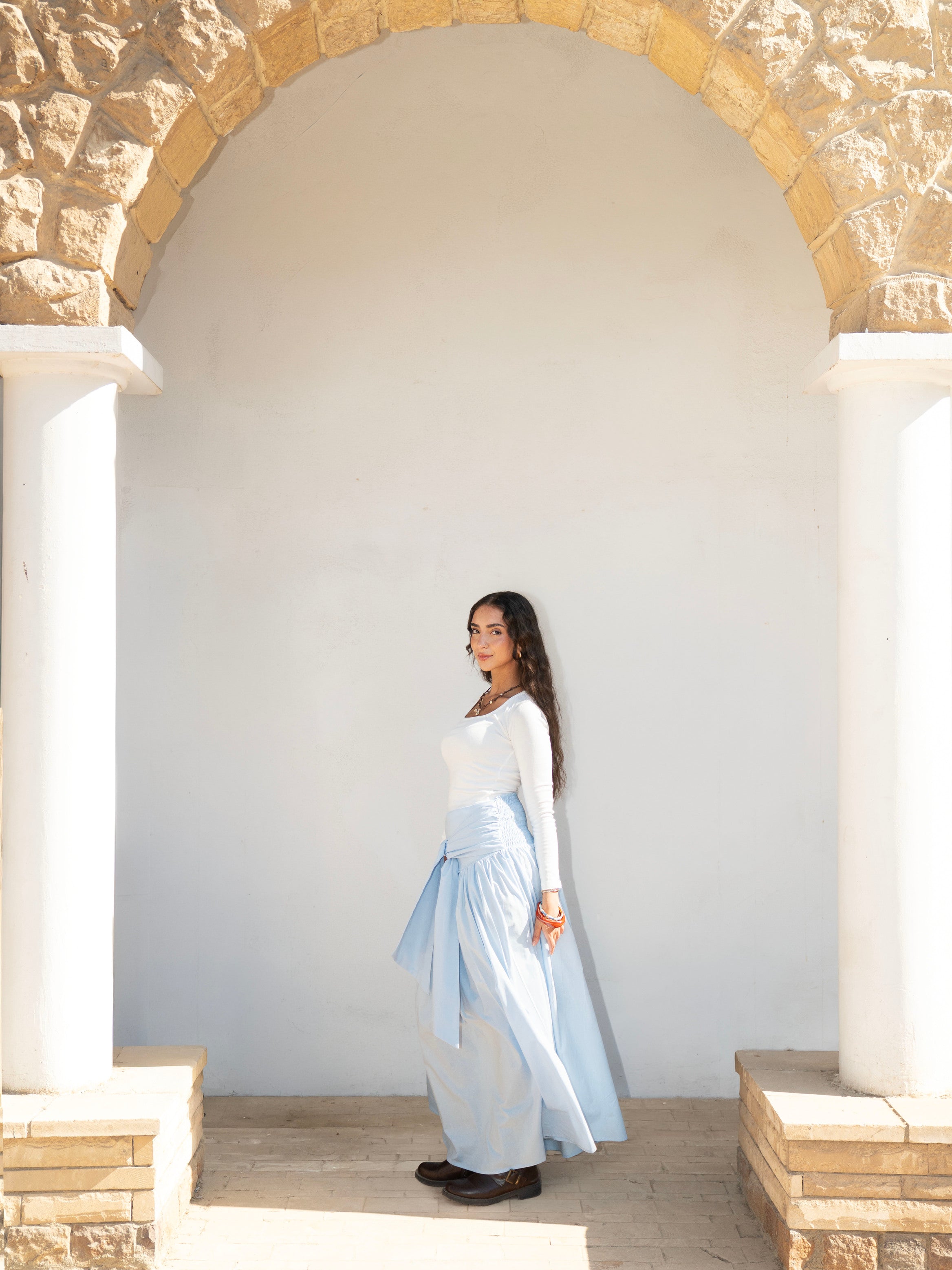 Serena Wrap Maxi Skirt baby Blue
