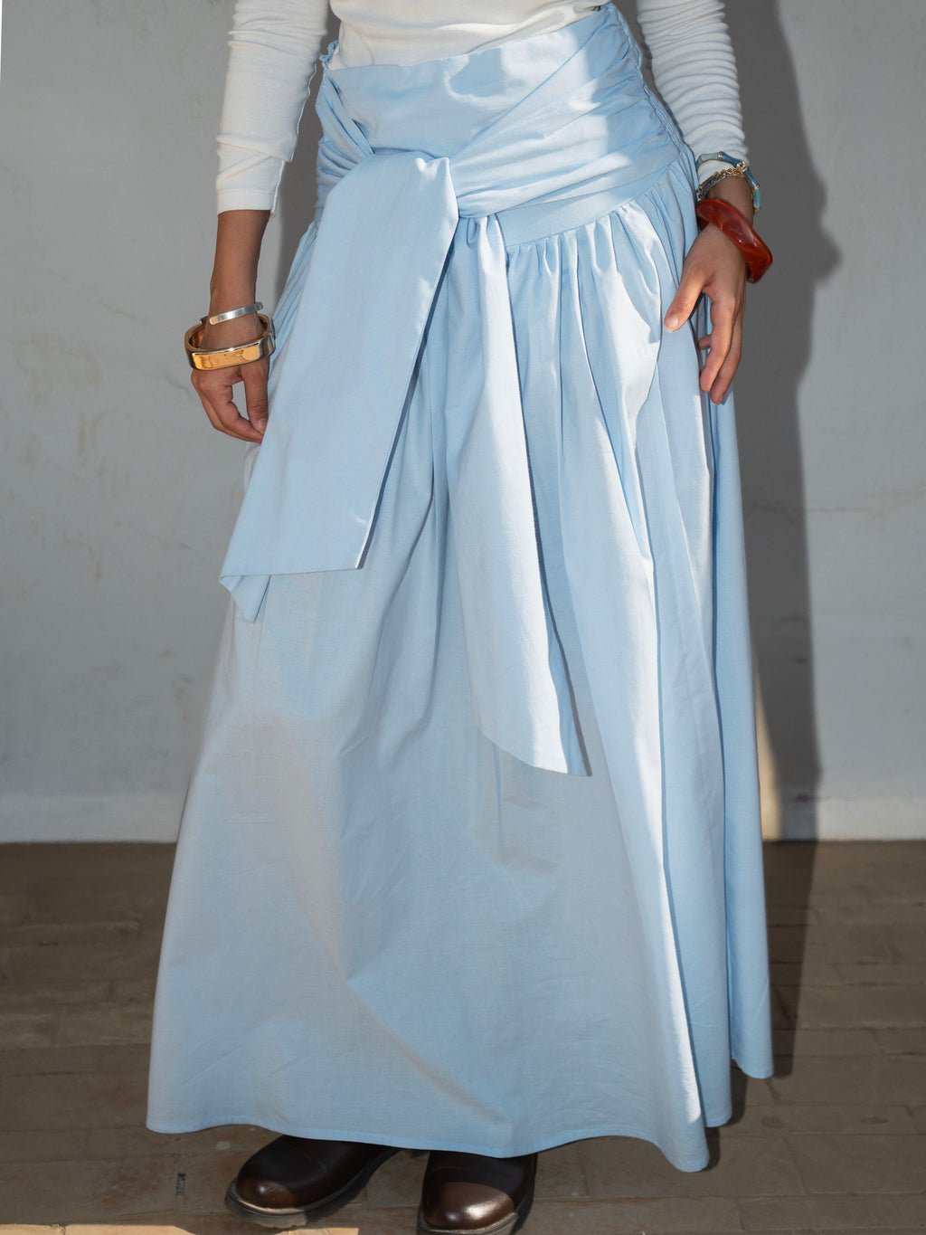 Serena Wrap Maxi Skirt baby Blue