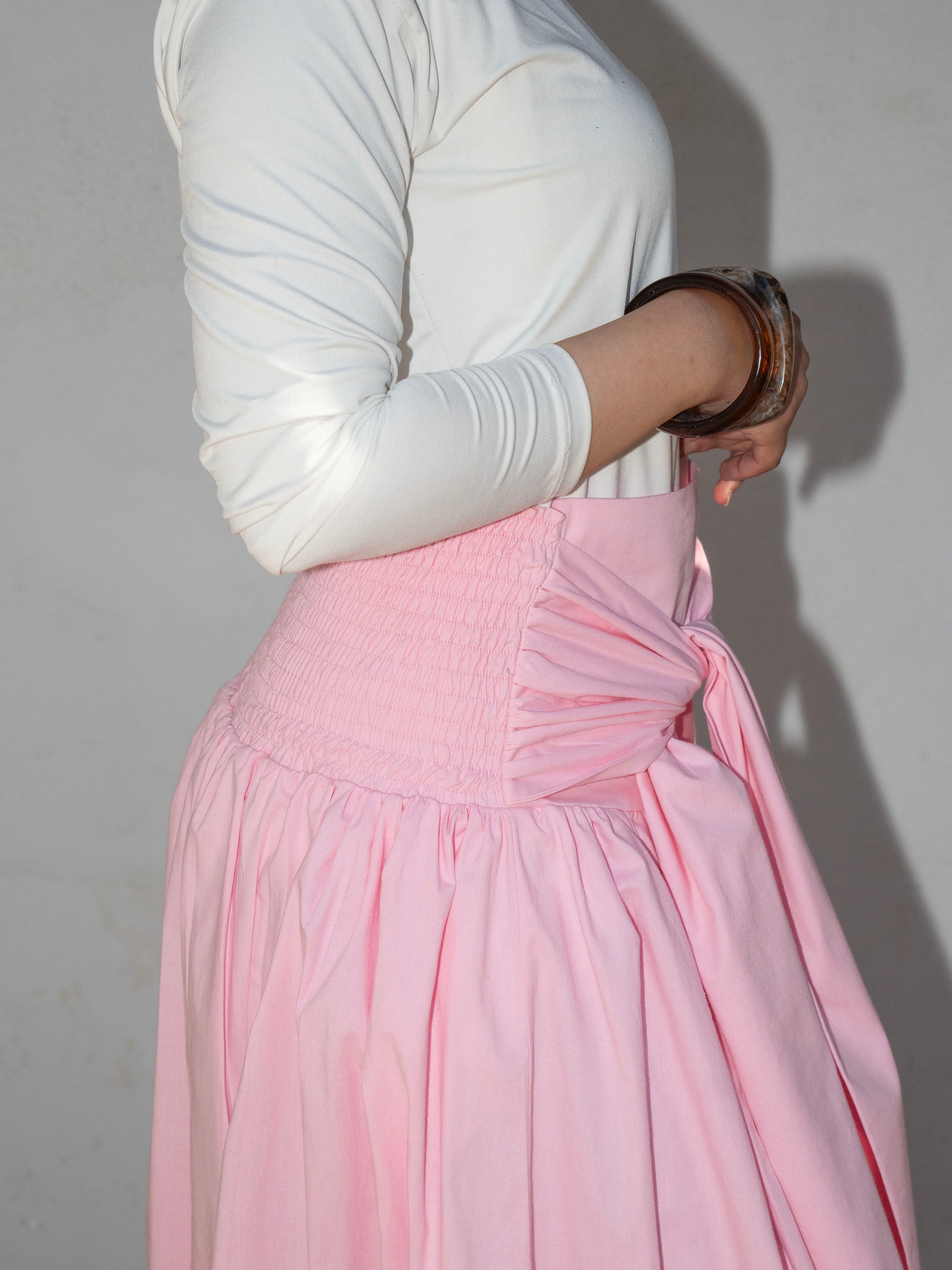 Serena Wrap Maxi Skirt Pink