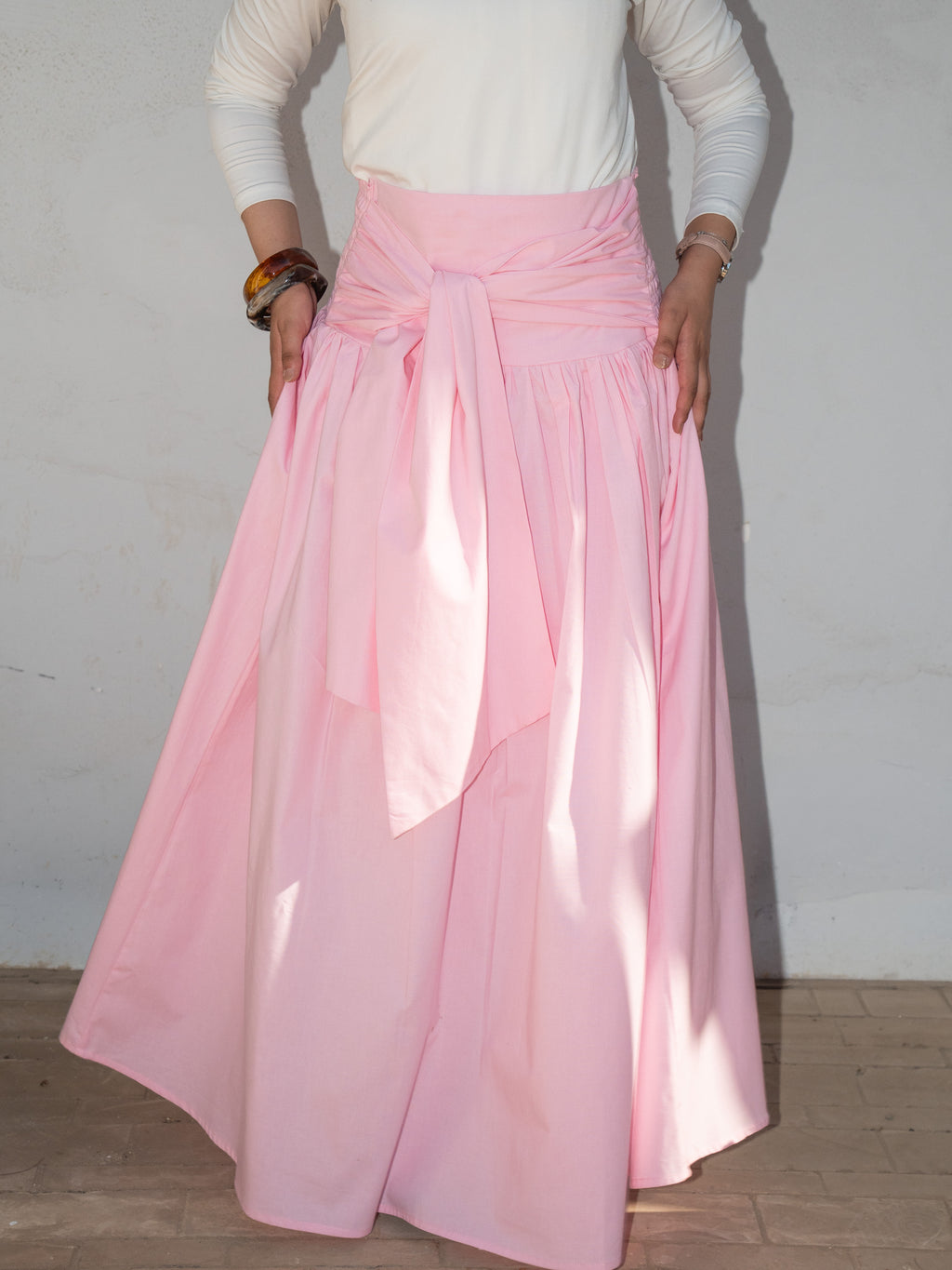Serena Wrap Maxi Skirt Pink